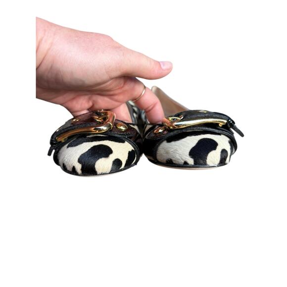 Giuseppe Zanotti Ponyhair Leopard Print Buckle Ballet Flat Loafers - 39.5 / 9.5 - Picture 9 of 10
